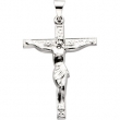14K White Gold 24.5x19.25 Cross With Crucifix