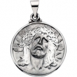 14K White Gold Hollow Face Of Jesus (ecce Homo) Pendant