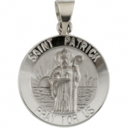 Picture of 14K White Gold Hollow Round St. Patrick Medal