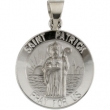 14K White Gold Hollow Round St. Patrick Medal