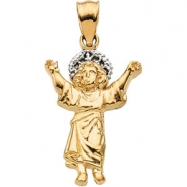 Picture of 14K Yellow White Gold Two Tone Divino Nino (infant Jesus) Pendant