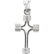 Sterling Silver 14.75X10.00MM TUBULAR CROSS WITH CORD AND BOX Tubular Cross W/cord & Box