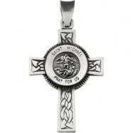 Picture of 14K Yellow White Gold Two Tone St. Michael Cross
