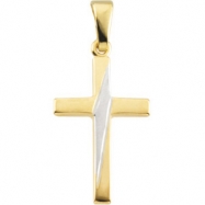 Picture of 14K Yellow White Gold Two-tone Cross Pendant