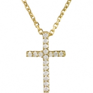 Picture of 14K Yellow Gold Tiny Diamond Cross