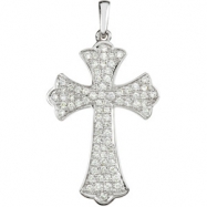 Picture of 14K White Gold 26.37x18.08 Diamond Cross