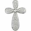14K White Gold Diamond Cross