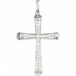 14K White Gold Diamond Cross
