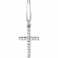 Picture of 14K White Gold Tiny Diamond Cross Charm Pendant
