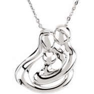 Picture of Sterling Silver Child Family Embrace Necklace With Packaging