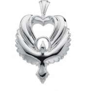 Picture of 14K Yellow Gold Heart Shaped Holy Spirit Pendant
