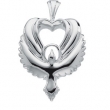 14K Yellow Gold Heart Shaped Holy Spirit Pendant