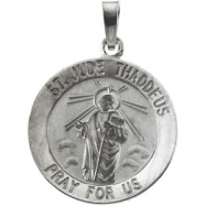 Picture of 14K White 18.25 Rd St. Jude Pendant Medal