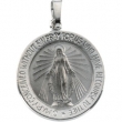 14K White 18.00 MM Miraculous Medal