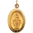 14K Yellow 15.00X10.00 MM Miraculous Medal