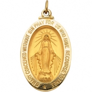 Picture of 14K Yellow 26.00 X 18.00 MM MIRACULOUS MEDAL Miraculous Medal