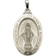 14K White 26.00 X 18.00 MM MIRACULOUS MEDAL Miraculous Medal