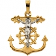 14K White Gold Mariners Cross Pendant