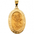 18K Yellow 29.00X20.00 MM St. Christopher Medal