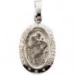 14K White 15.00X10.00 MM St. Christopher Medal