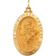 Picture of 14K Yellow 24.00X18.00 MM St. Christopher Medal