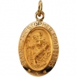 14K Yellow 15.00X11.00 MM St. Christopher Medal