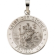 14K White 18.00 MM St. Christopher Medal