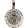 14K White 15.00 MM St. Christopher Medal