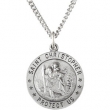 Sterling Silver 21.8 Rd St. Christopher Pend Medal
