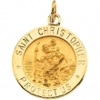 14K Yellow 15.00 MM St. Christopher Medal