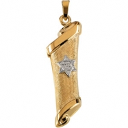 Picture of 14K Yellow White Gold Two Tone Mezuzah Pendant