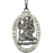 Picture of 14K White Gold St. Christopher Medal