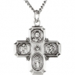 Sterling Silver 25.00X24.00 MM 4-way Cross Medal