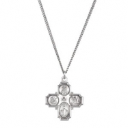 Picture of Sterling Silver 30.00X29.00 MM 4-way Cross Medal