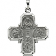 Picture of 14K White 25.00X24.00 MM 4-way Cross Medal