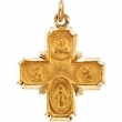 14K Yellow 18.00X18.00 MM 4-way Cross Medal