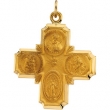 14K Yellow 25.00X24.00 MM 4-way Cross Medal