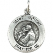 14K White 15.00 MM ST. ANTHONY MEDAL St. Anthony Medal