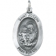 Sterling Silver 23.5 X 16.25 Oval St. Joseph Pend Medal