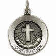 Sterling Silver 15.00 MM Confirmation Medal W/cross
