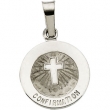 14K White 12.00 MM CONFIRMATION MEDAL W/CROSS Confirmation Medal W/cross