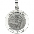 14K White 18.00 MM ST.MICHAEL MEDAL St.michael Medal