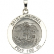 14K White 22.00 MM St.michael Medal