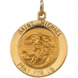 14K Yellow 18.00 MM St.michael Medal