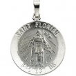 14K White 18.00 MM St.florian Medal
