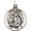 14K White 15.00 MM ST. ANNE MEDAL St. Anne Medal