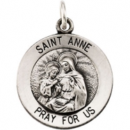 Picture of 14K White 18.00 MM ST. ANNE MEDAL St. Anne Medal