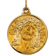 Picture of 14K Yellow Gold Face Of Jesus (ecce Homo) Pendant