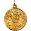14K Yellow Gold Face Of Jesus (ecce Homo) Pendant