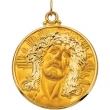 14K Yellow Gold Face Of Jesus (ecce Homo) Pendant